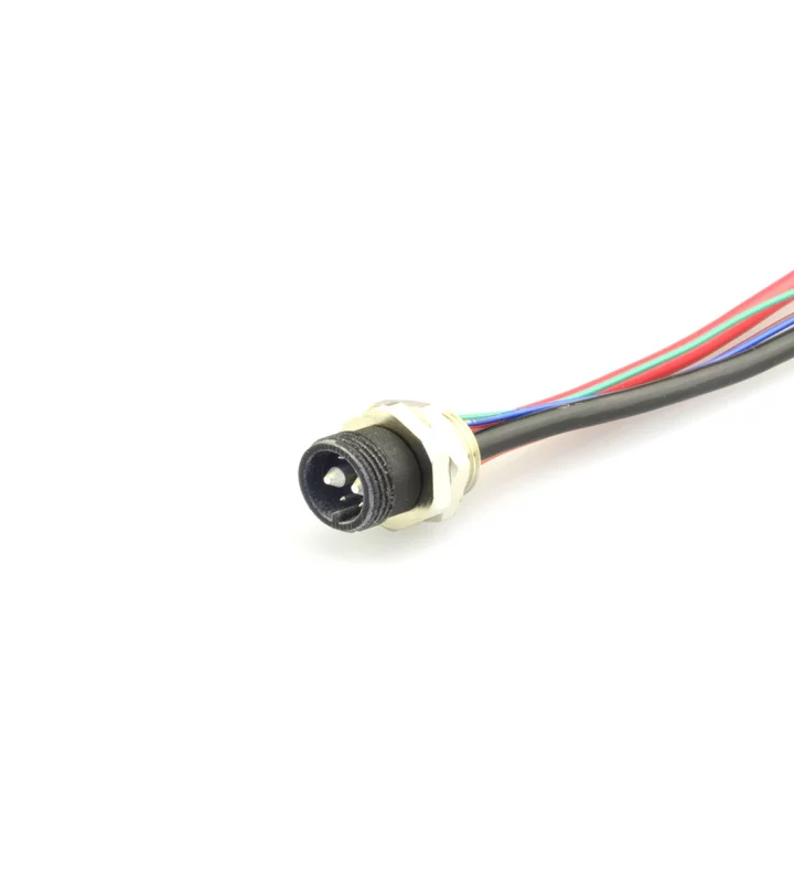 Male front panel mount connector