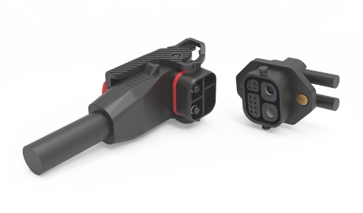 Conector de batería de alta potencia con palanca de bloqueo