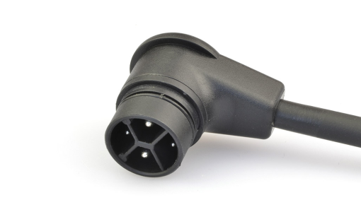 Battery male angled plug connector 48V code, no locking push-on